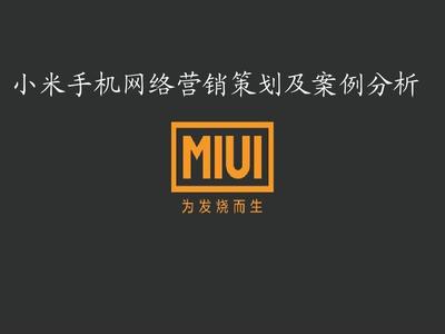小米手机网络营销策划及案例分析